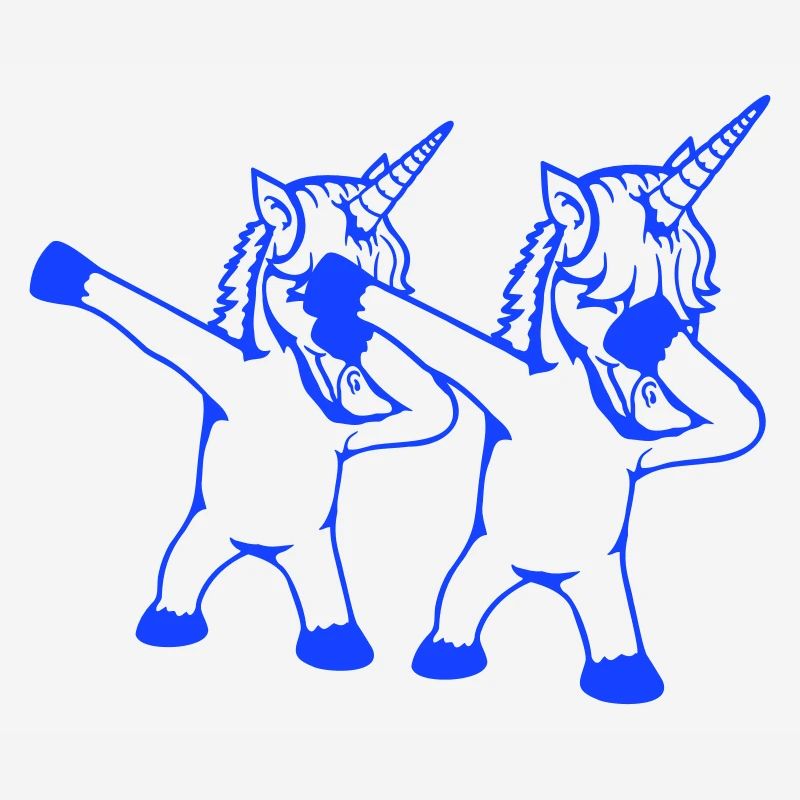 2 Unicorns Dabbing Dab Dance Party Pose Gesture Team