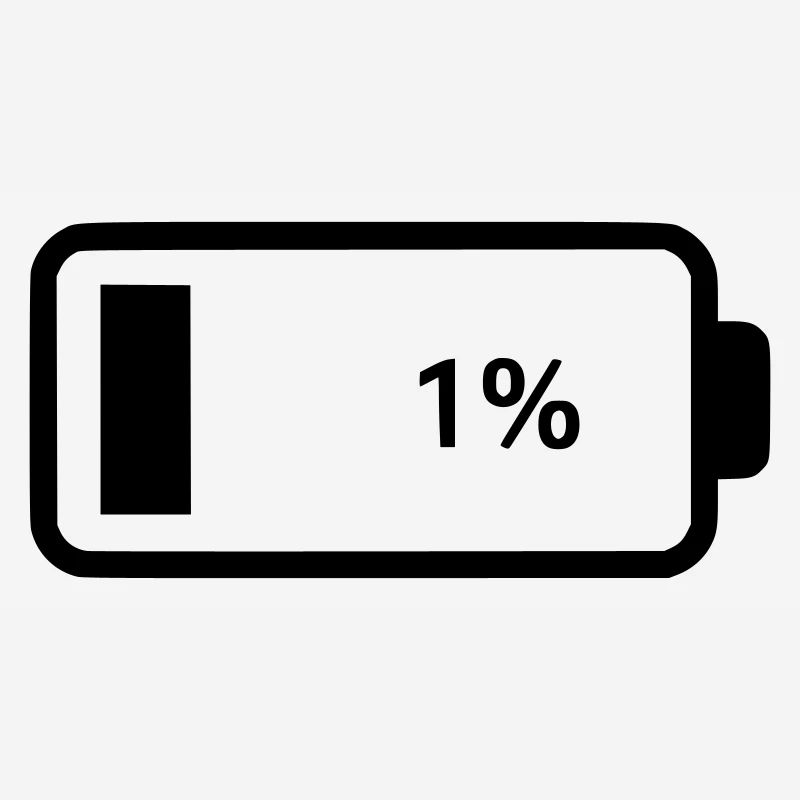 Empty battery battery 1%