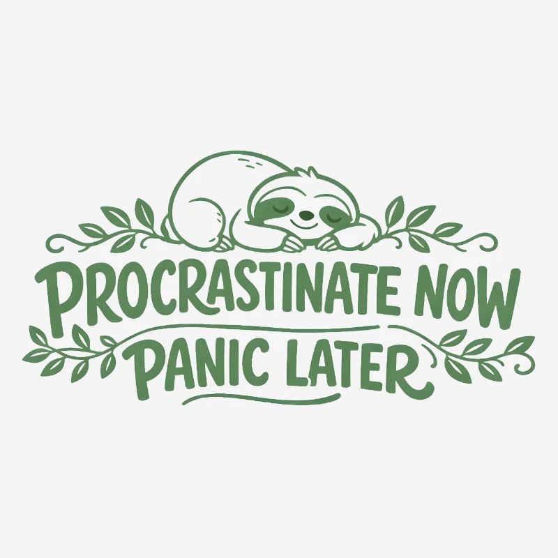 Sloth Saying - Procrastinate Now Gift