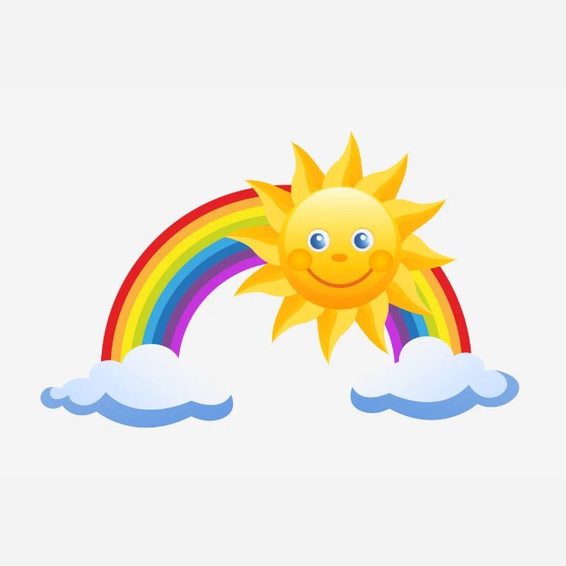 Sun, rainbow and clouds