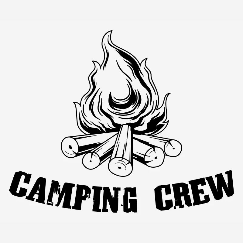 Équipe de camping de feu de camp