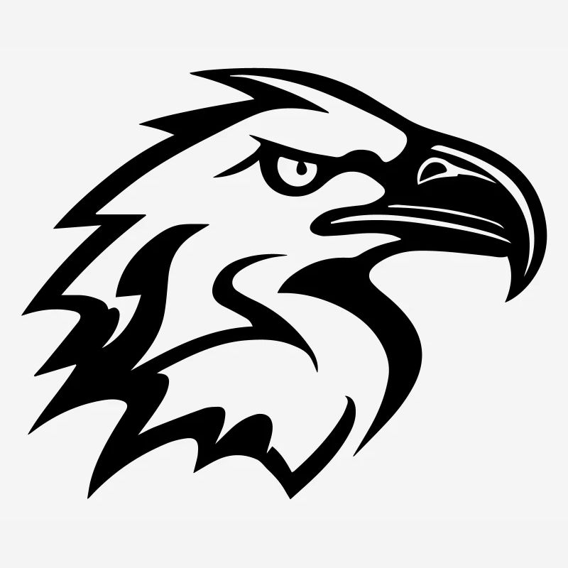 stylized eagle head in profile