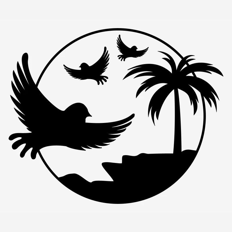 Oiseaux Palmier Design 1