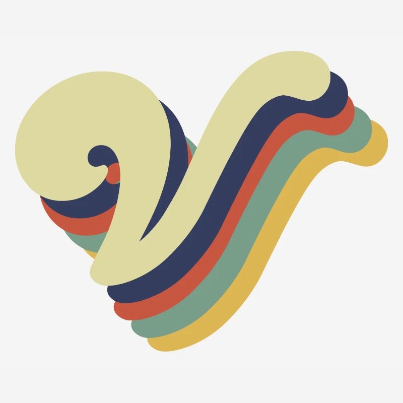 Retro V Letter