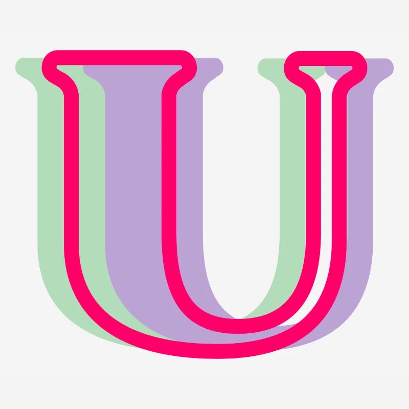 Multicolored letter u