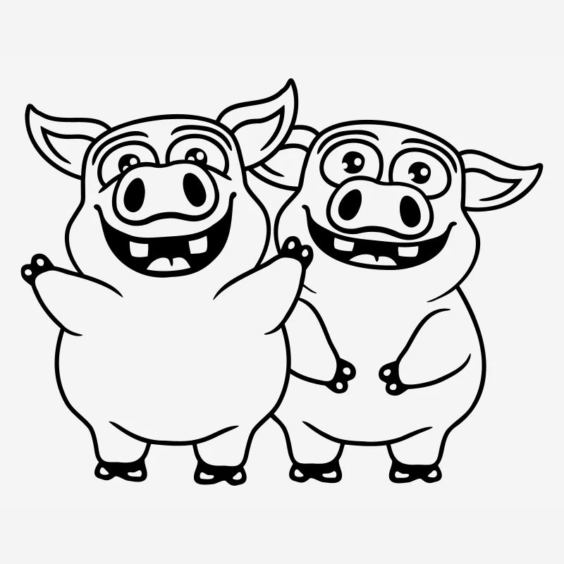 Amis équipe drôles cochons