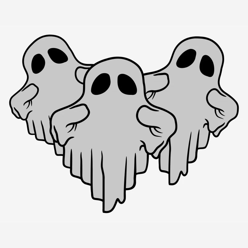 3 funny floating ghosts