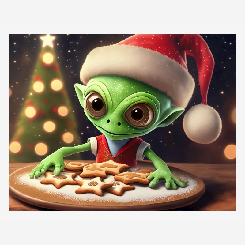 Alien trägt einen hässlichen Weihnachtspullover