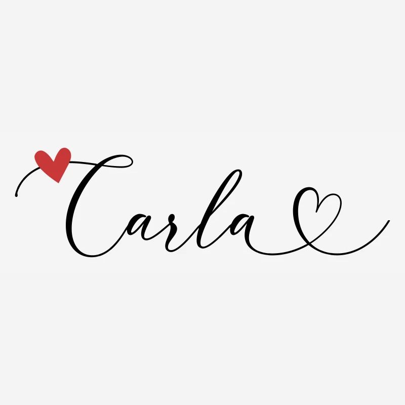 Carla Surname First name Calligraphy Heart