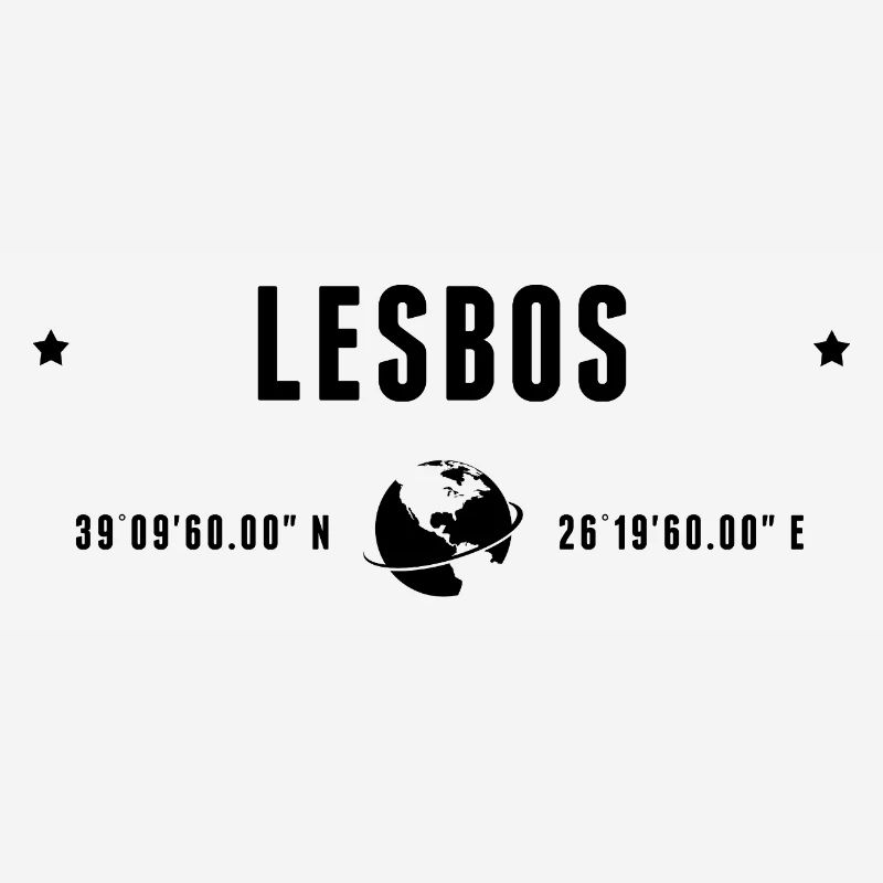 Lesbos Stylized Geographical Coordinates