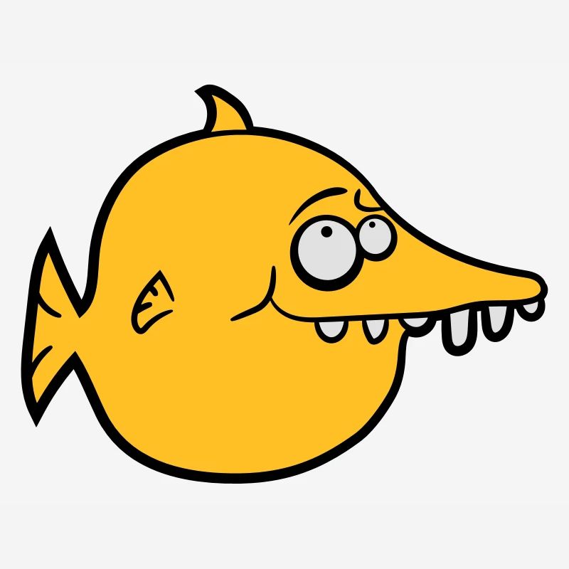 thick round funny comic fish