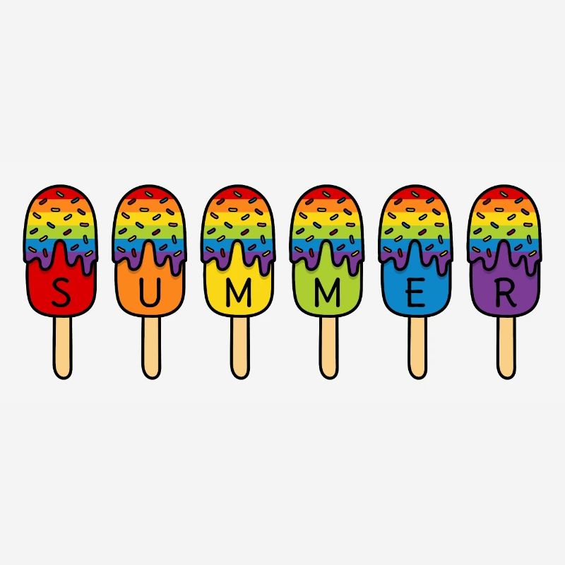 Summer - Regenbogen - Eis essen - Sommer - Eis
