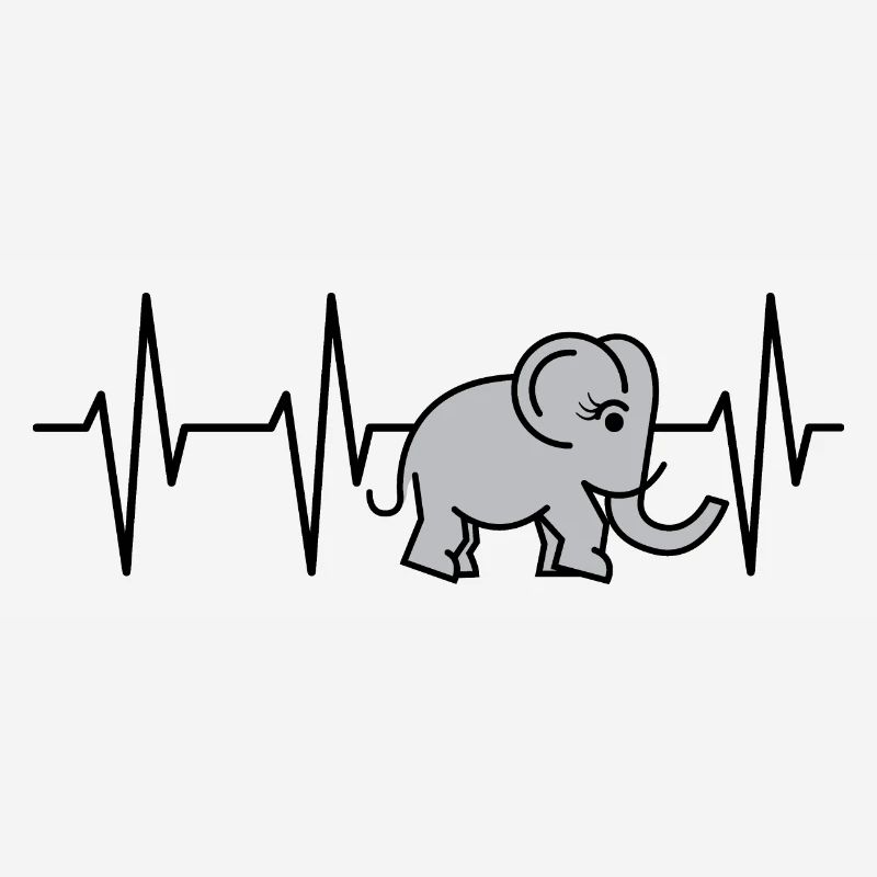 pulse elephant trunk heartbeat comic symbol cute