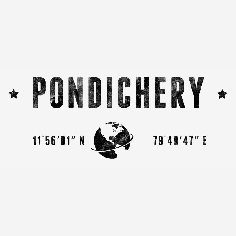 PONDICHERRY Stylized geographical coordinates