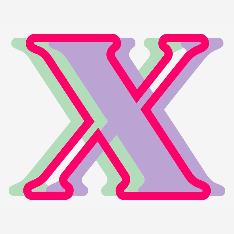 Lettre x multicolore