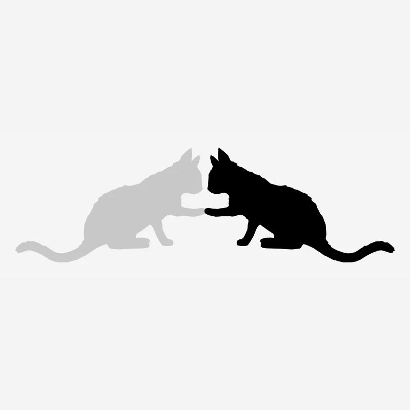 2 cute cats silhouette