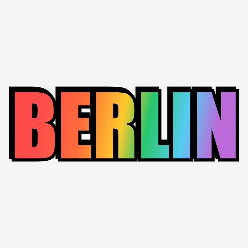 Berlin Rainbow Gradient Letters LGBT
