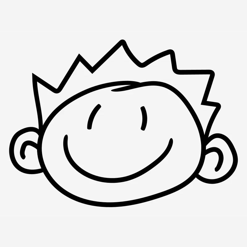 head face child painted scribble comic cartoon jun