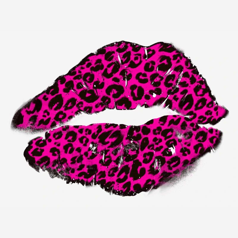 Lips with leopard pattern