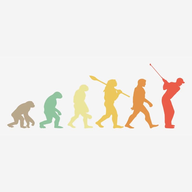 Golf Évolution Rétro Cadeau Pour Golfeurs