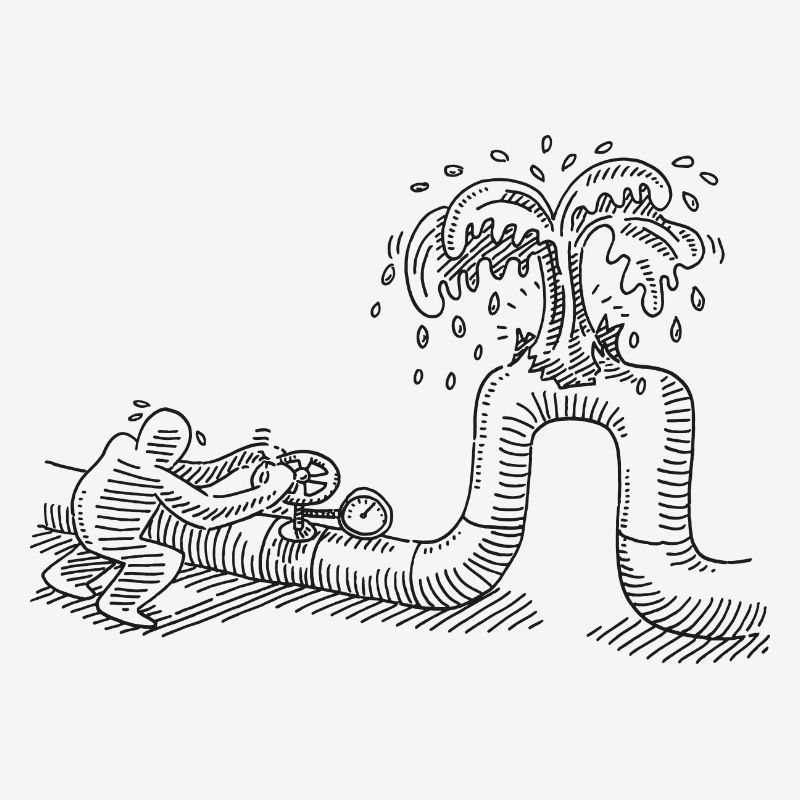 Technician Pipeline Problem Oil Leak Drawing