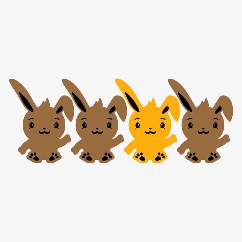 4 Bunny Friends Difference Be Different Different