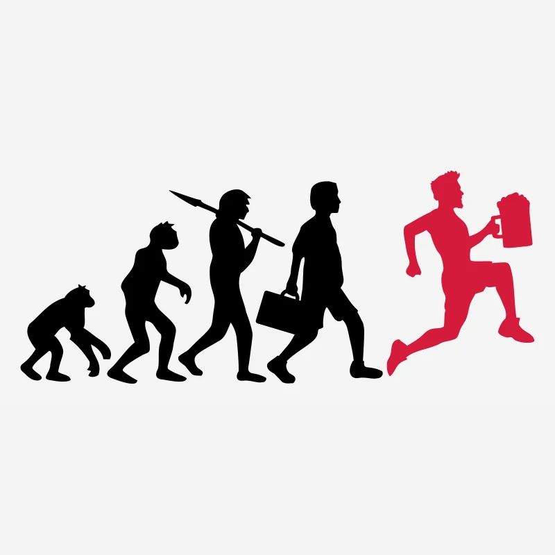 Evolution beer drinking race