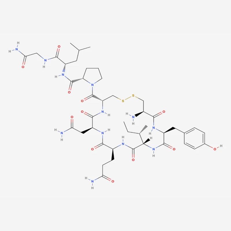 Oxytocin Molecule - Colored Structural Formula