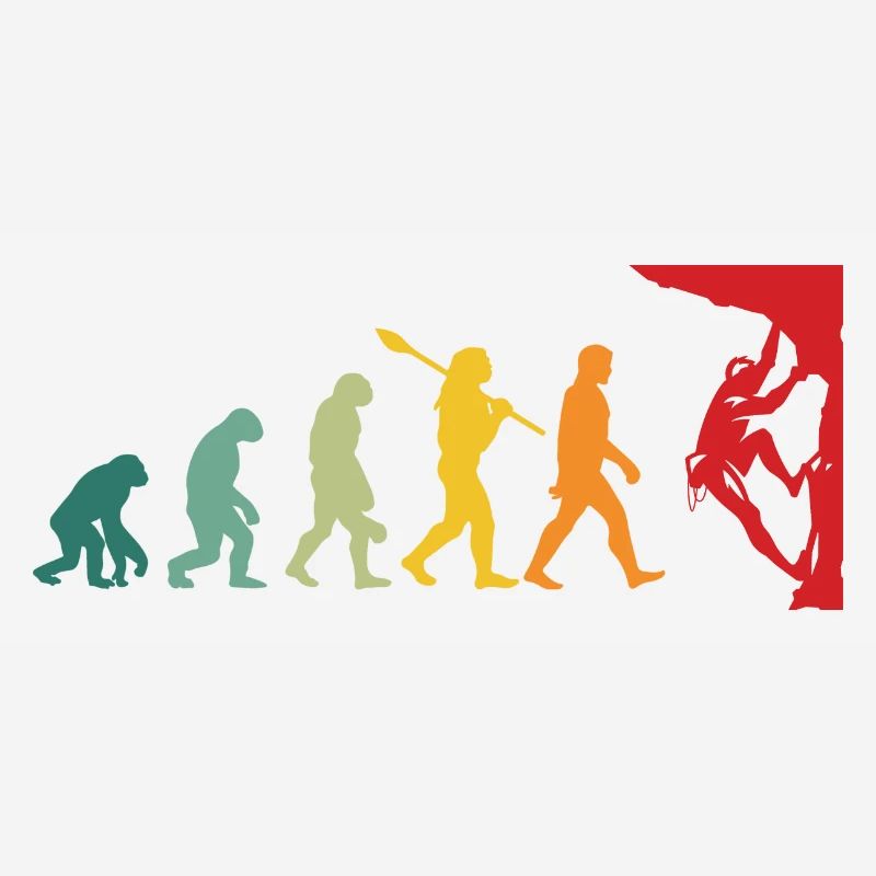 Kletterer Evolutionen Mensch Affe Mann Climber