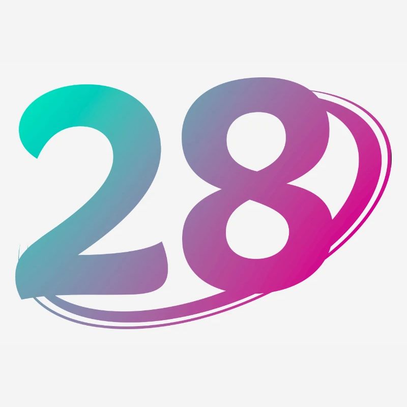 Numéro 28 multicolore