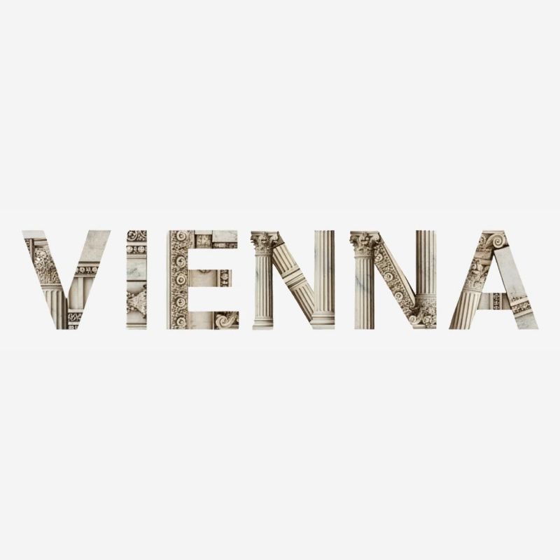 Vienna Typography with classical architecture