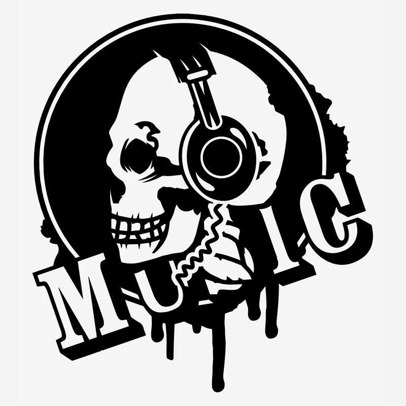 Totenkopf mit Graffiti Kopfhörer Patch