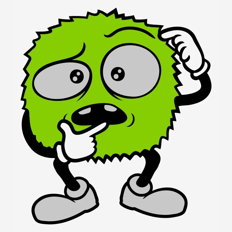 Comic skeptisches Gesicht Monster