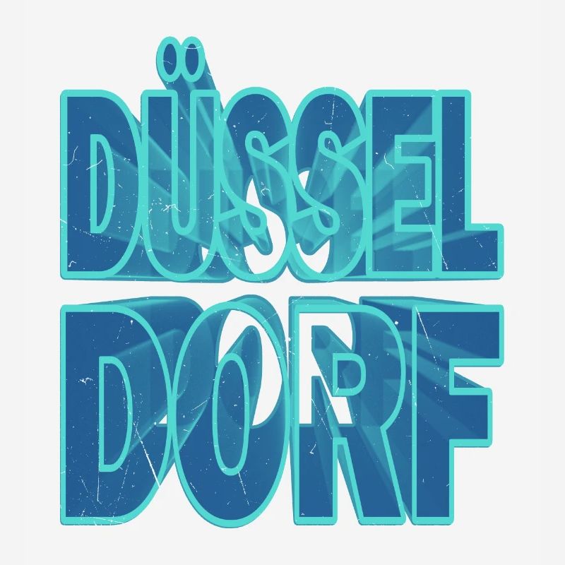 Dusseldorf Germany City 3D Font Skyline