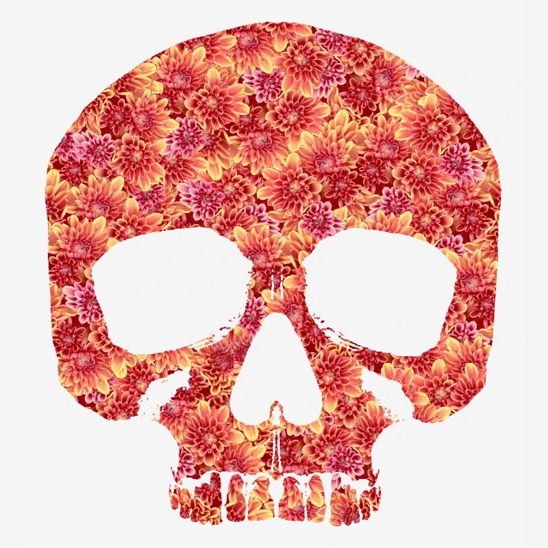 Crâne avec des fleurs