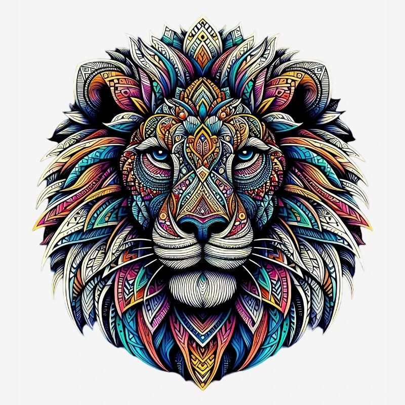 Lion décoré de mandalas