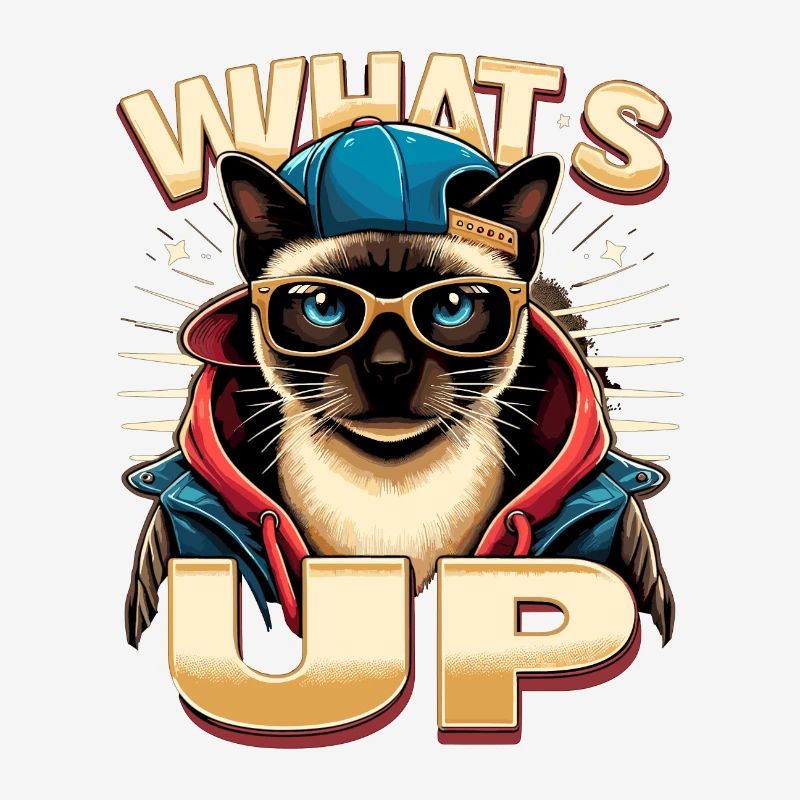 Siamese Cat Whats Up Design