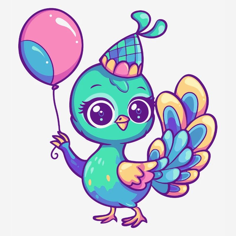 Pfau Vogel Geburtstag Comic