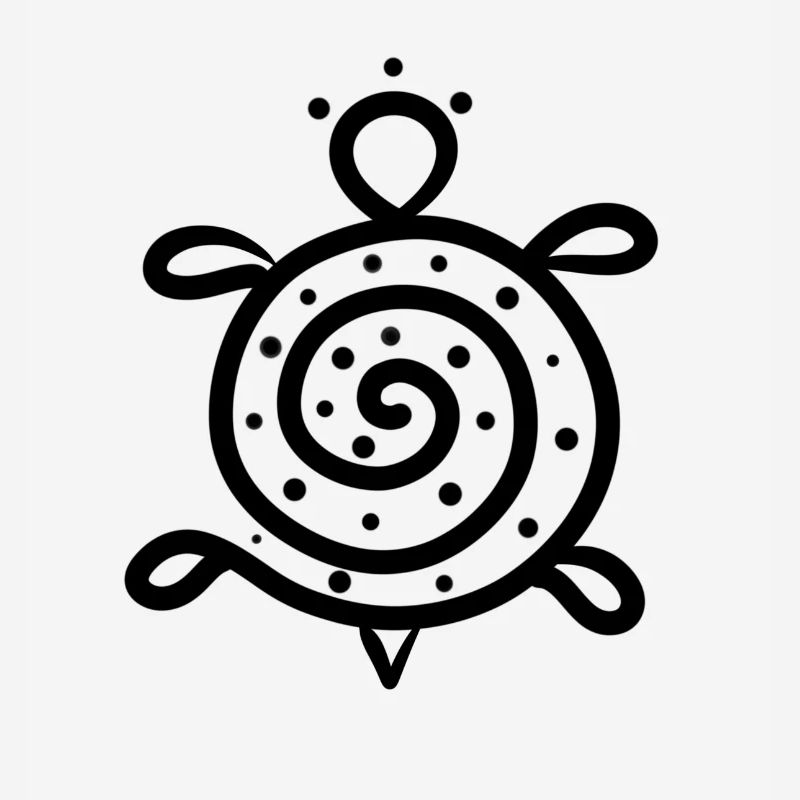 Schwarzes Schildkrötensymbol