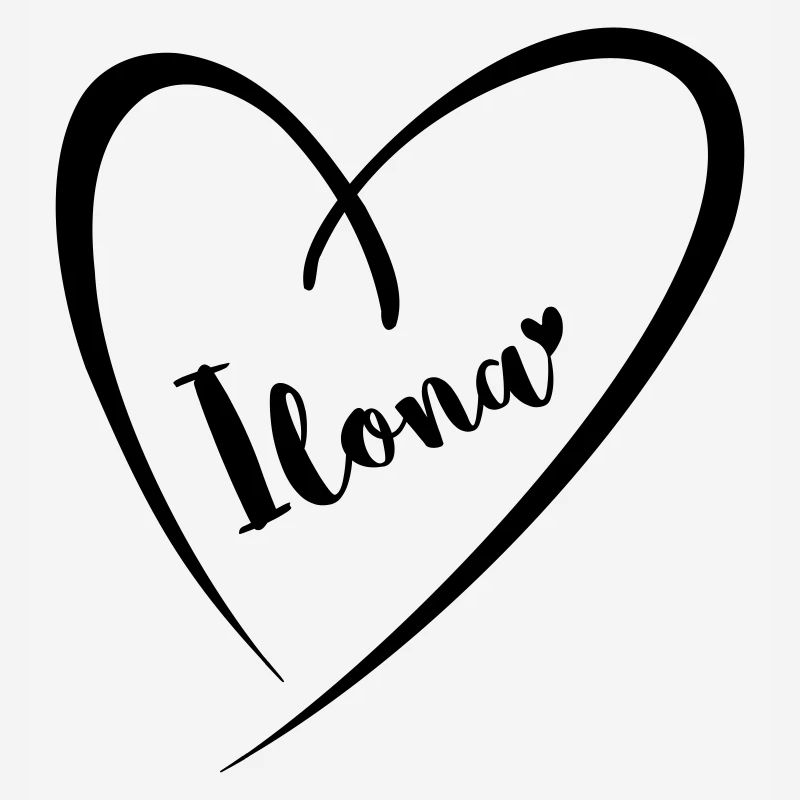 Ilona surname first name in heart frame