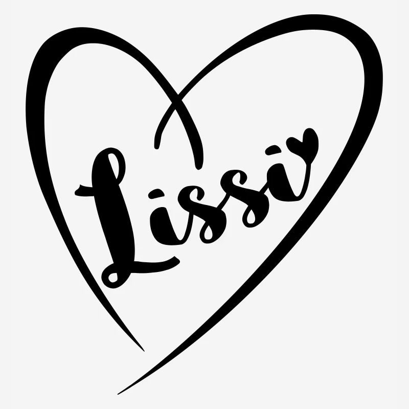 Lissi surname first name in heart frame