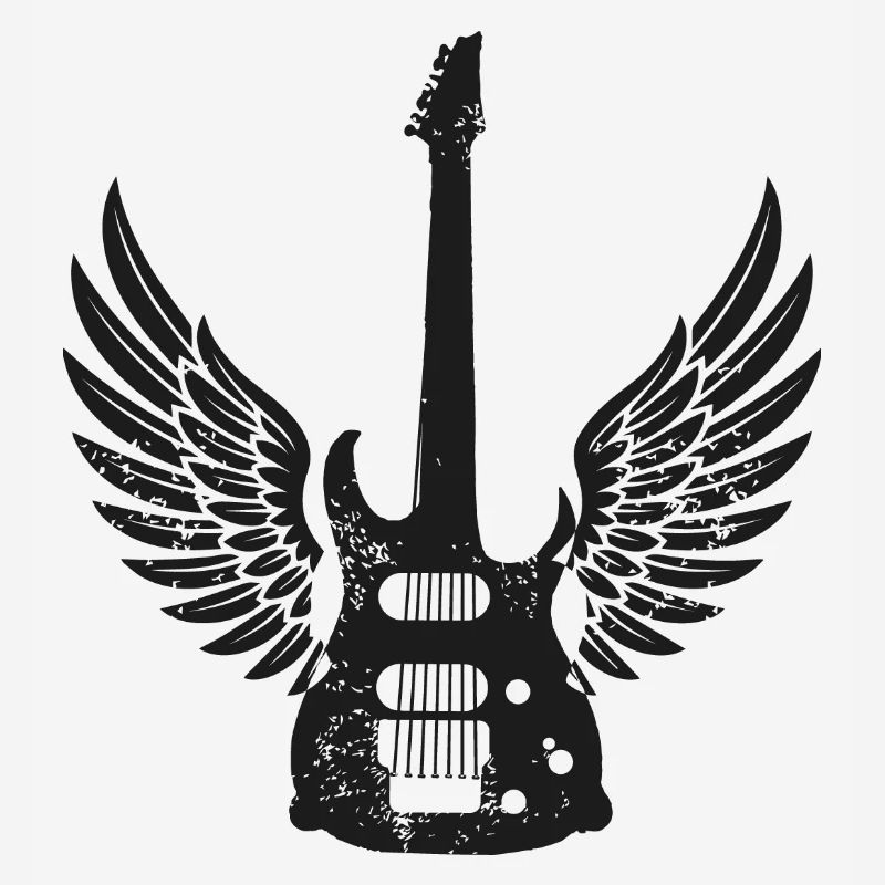 Guitare avec design d’ailes