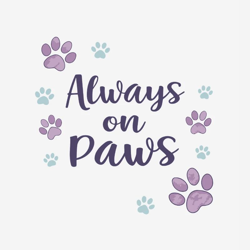 Always on Paws Purple Footprints