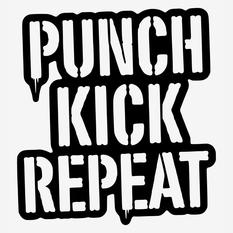 Punch, Kick, Repeat Lettering - Kickboxing