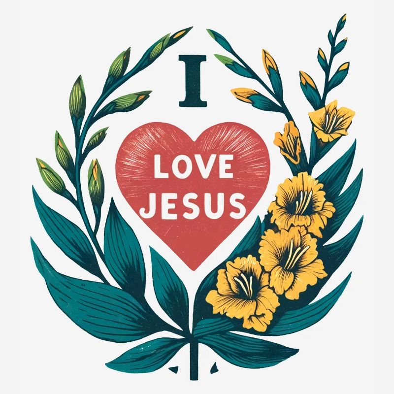 Couronne florale Cœur de Jésus d’amour