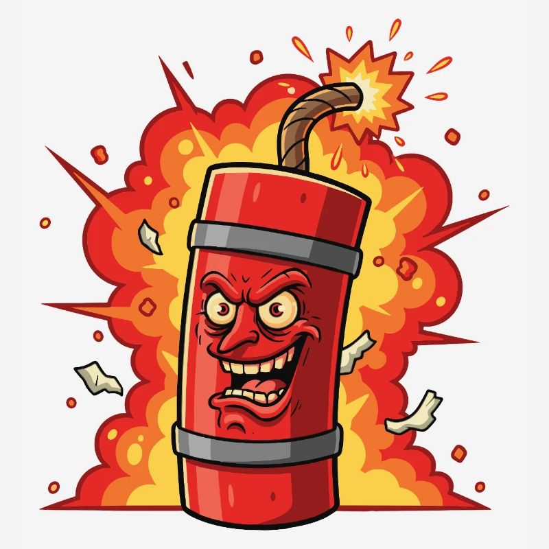Dessin animé à la dynamite éclatante
