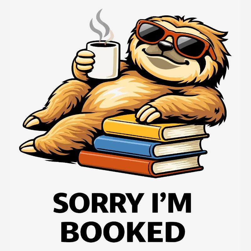 Cozy Sloth Reading Stack