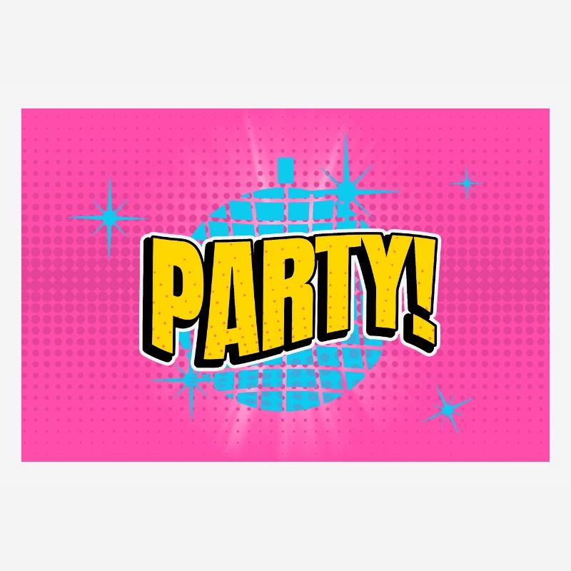 Party Disco Comic Style Bubble Graffiti Lettering