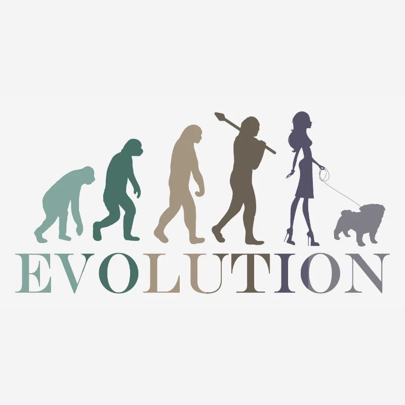 Evolution Mops Weiblich Retro Minimalismus