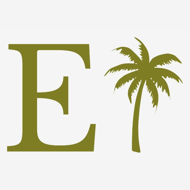 Letter e green Palm